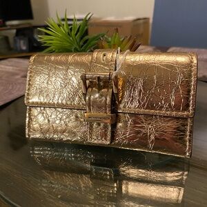 Michael Kors Metallic Gold Clutch